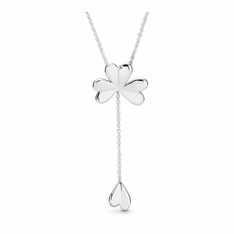 Pandora Lucky Four-Leaf Clover Necklace NZ, Sterling Silver (579410-PMN)